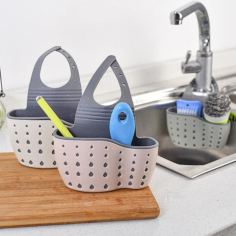Kitchen Sink Organiser – Hanging Drain Basket & Sponge Holder