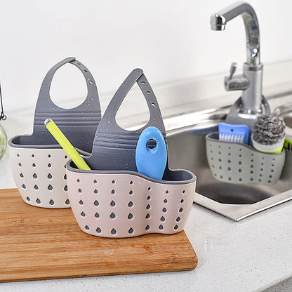 Kitchen Sink Organiser – Hanging Drain Basket & Sponge Holder