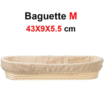 Rattan Bread Proofing Basket with Linen Liner | Banneton