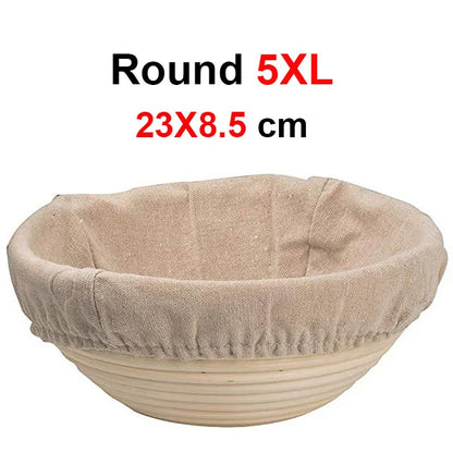 Rattan Bread Proofing Basket with Linen Liner | Banneton