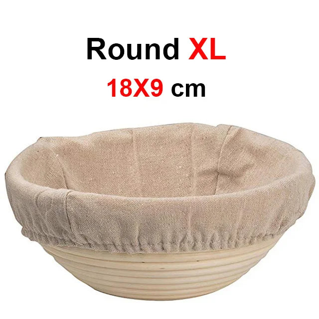 Rattan Bread Proofing Basket with Linen Liner | Banneton