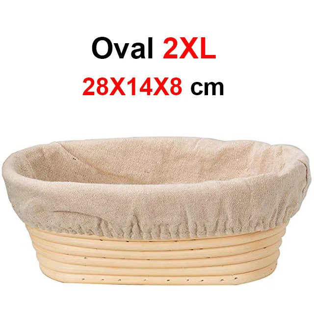 Rattan Bread Proofing Basket with Linen Liner | Banneton
