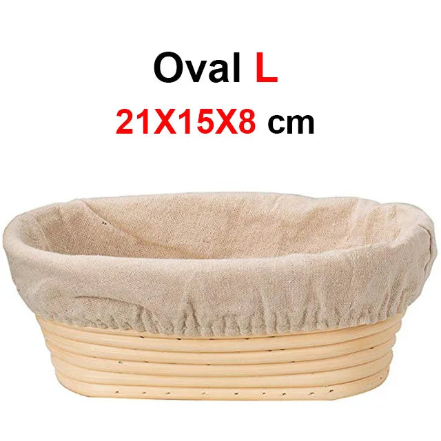 Rattan Bread Proofing Basket with Linen Liner | Banneton