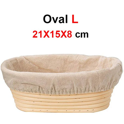 Rattan Bread Proofing Basket with Linen Liner | Banneton