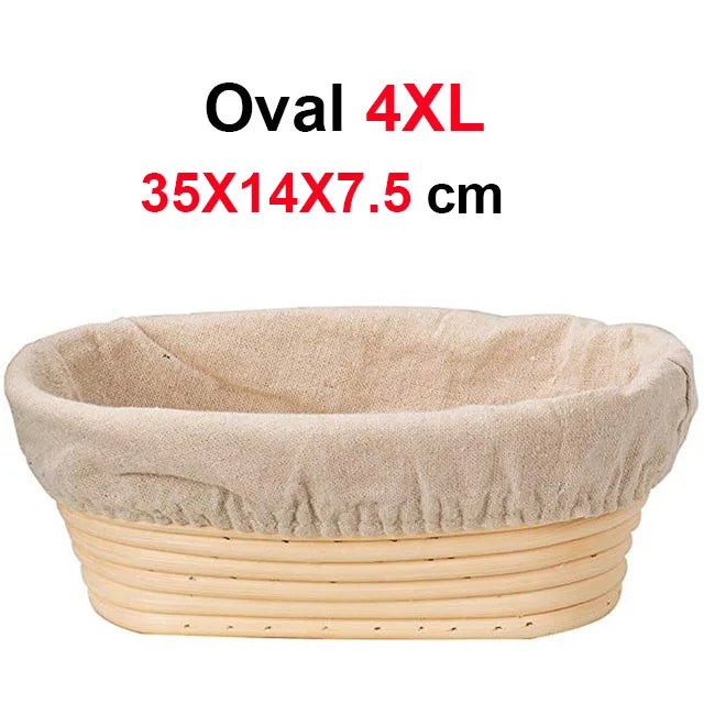 Rattan Bread Proofing Basket with Linen Liner | Banneton