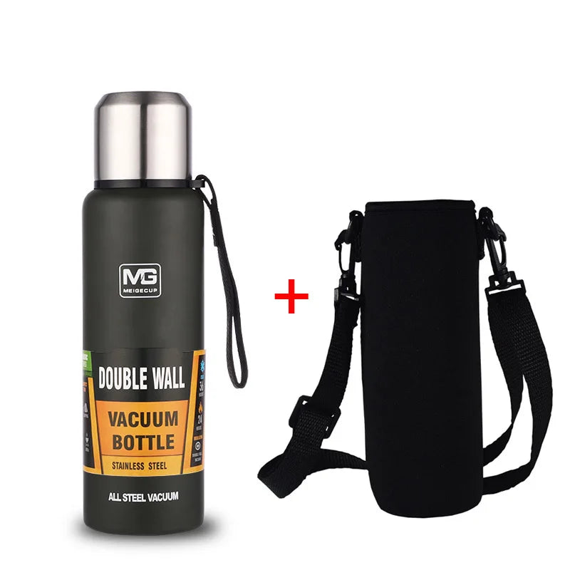 Stainless Steel Vacuum Flask with Carry Rope | 500ml–1500ml