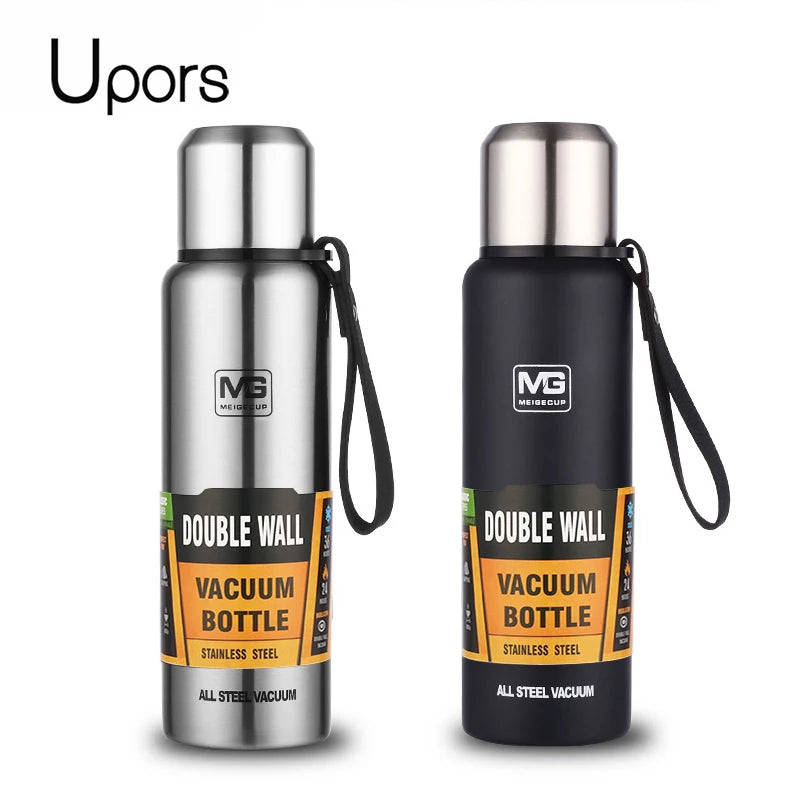 Stainless Steel Vacuum Flask with Carry Rope | 500ml–1500ml