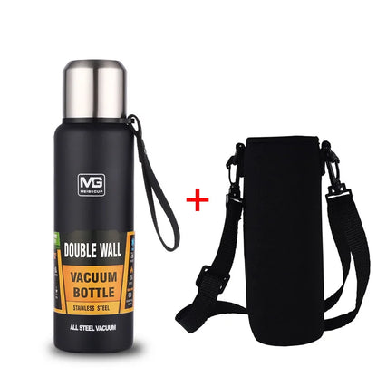 Stainless Steel Vacuum Flask with Carry Rope | 500ml–1500ml
