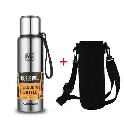 Stainless Steel Vacuum Flask with Carry Rope | 500ml–1500ml