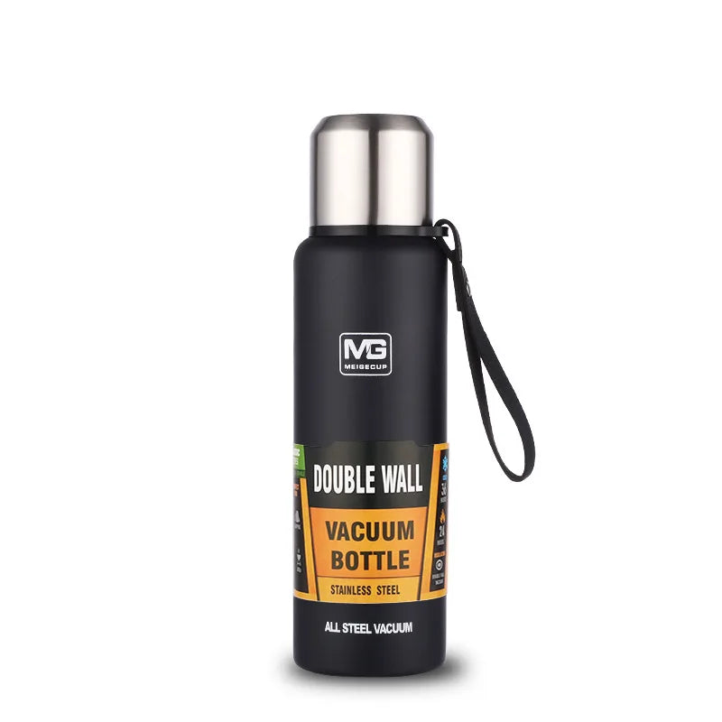 Stainless Steel Vacuum Flask with Carry Rope | 500ml–1500ml