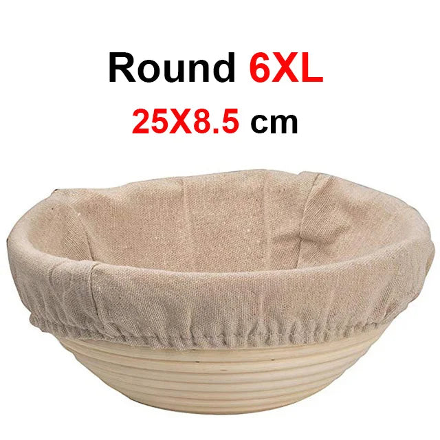 Rattan Bread Proofing Basket with Linen Liner | Banneton