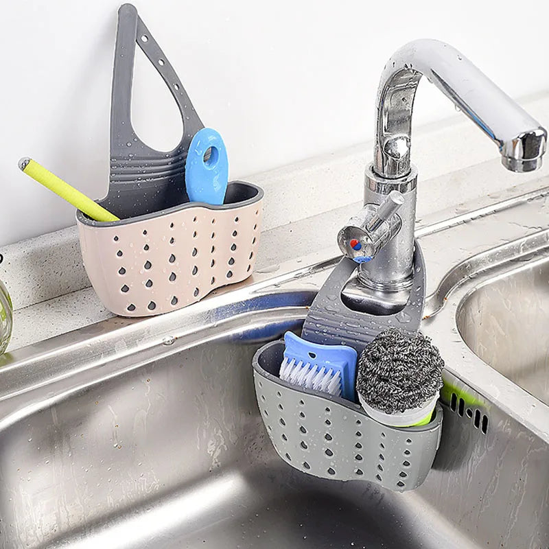 Kitchen Sink Organiser – Hanging Drain Basket & Sponge Holder