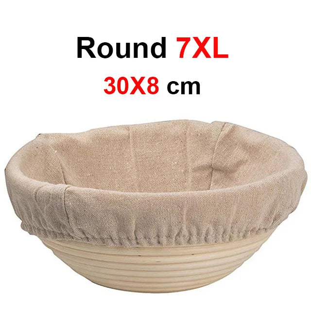 Rattan Bread Proofing Basket with Linen Liner | Banneton