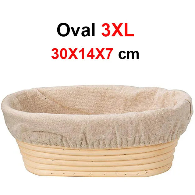 Rattan Bread Proofing Basket with Linen Liner | Banneton
