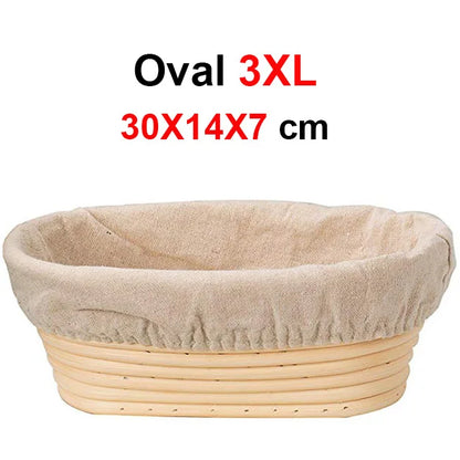 Rattan Bread Proofing Basket with Linen Liner | Banneton