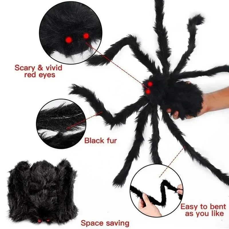 Giant Plush Spider Halloween Decoration – Indoor & Outdoor
