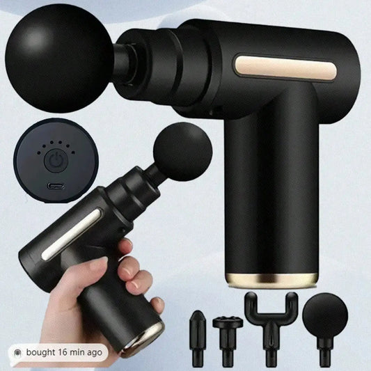 Portable Muscle Massage Gun with LED Touch Screen & 4 Attachments