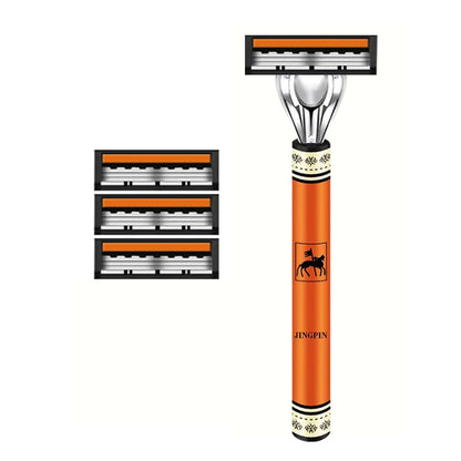 3-layer Manual Classic Razor Men with Replacement Blades