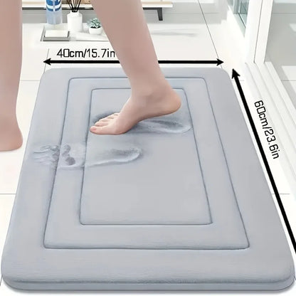 Absorbent Non-Slip Bath Mat | Soft Coral Velvet with PVC Backing