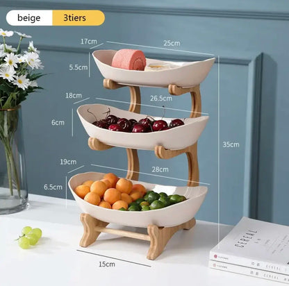 Tiered Fruit & Snack Stand | 2 or 3 Layer, Modern Design