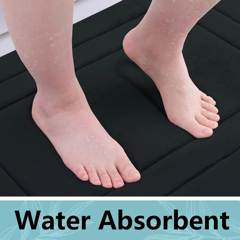Absorbent Non-Slip Bath Mat | Soft Coral Velvet with PVC Backing