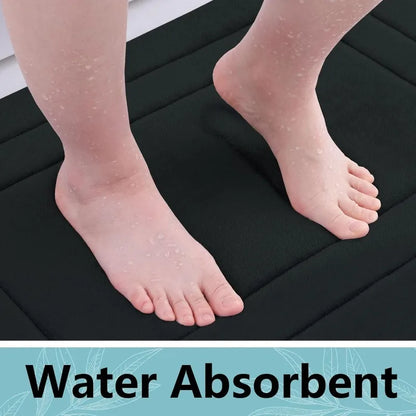 Absorbent Non-Slip Bath Mat | Soft Coral Velvet with PVC Backing
