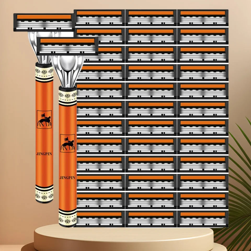 3-layer Manual Classic Razor Men with Replacement Blades