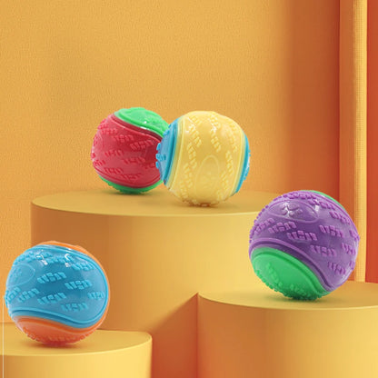 Dog Squeaky Ball Toy – TPR Teeth Cleaning Chew Toy