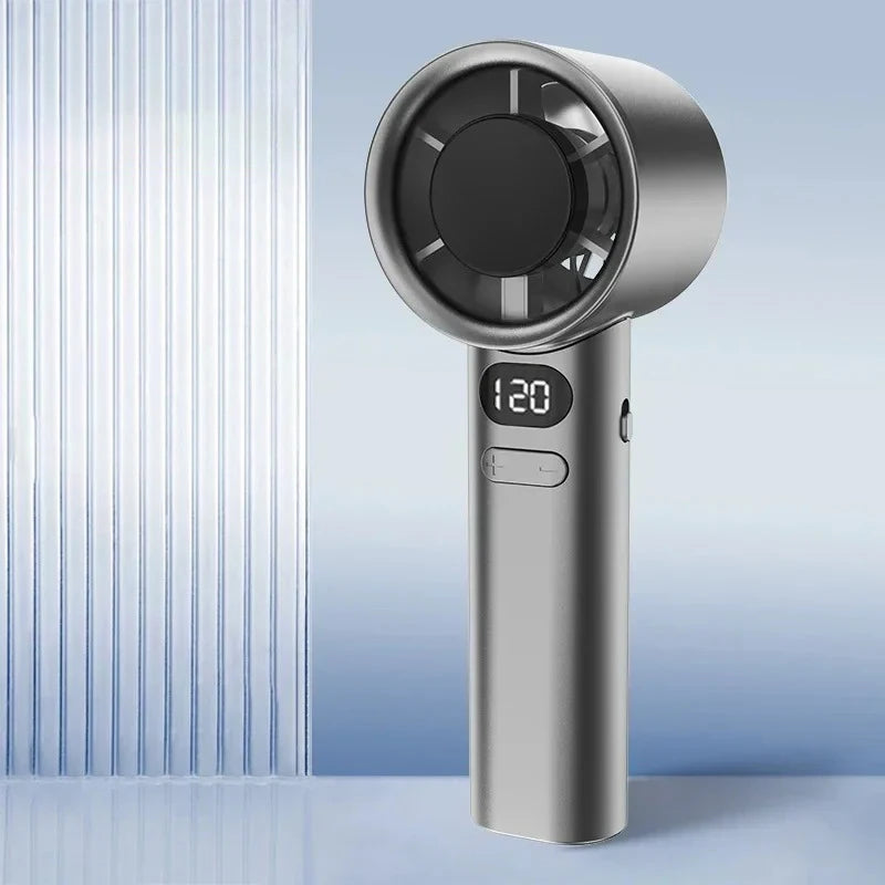 Mini Handheld Fan, 4 Speeds Adjustments With Power Display