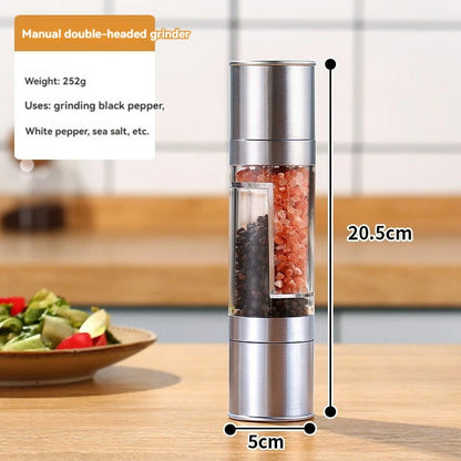 2-in-1 Salt & Pepper Grinder | Stainless Steel with Adjustable Ceramic Mill