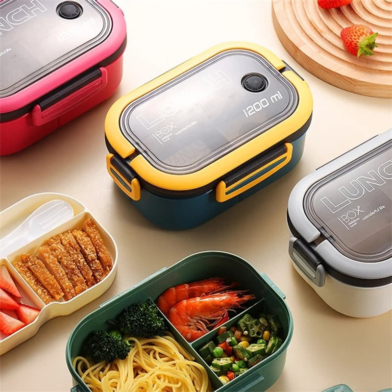 2-Layer Bento Lunch Box with Spoon & Fork | 1200ml, Leakproof