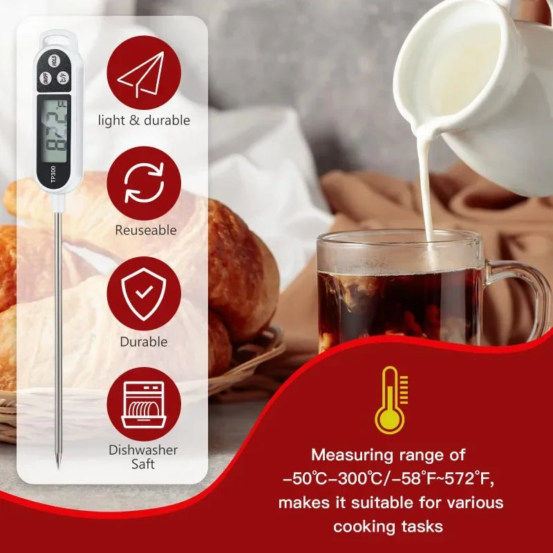 Digital Food Thermometer – Instant Read LCD Display