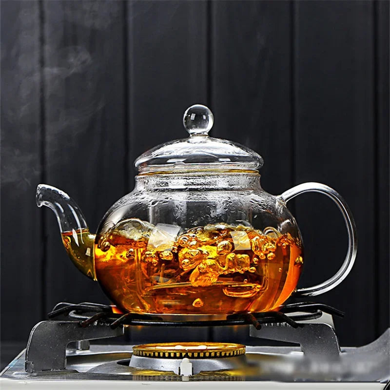 Borosilicate Glass Flower Teapot with Infuser | 400ml–1000ml