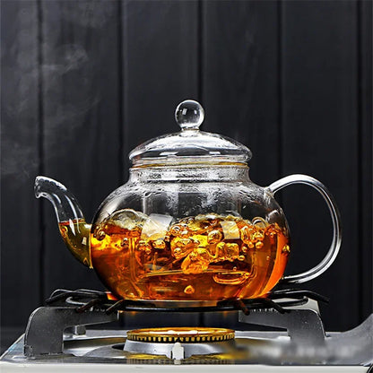 Borosilicate Glass Flower Teapot with Infuser | 400ml–1000ml