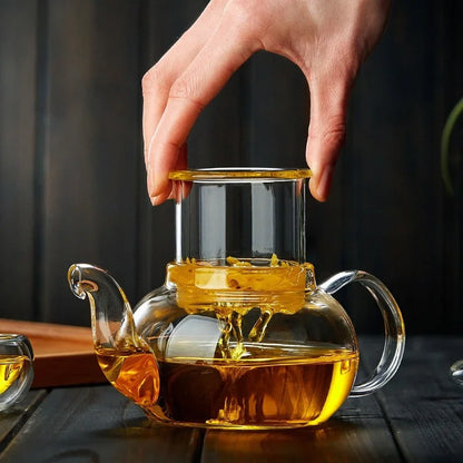 Borosilicate Glass Flower Teapot with Infuser | 400ml–1000ml
