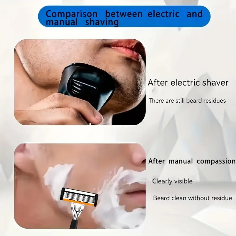 3-layer Manual Classic Razor Men with Replacement Blades
