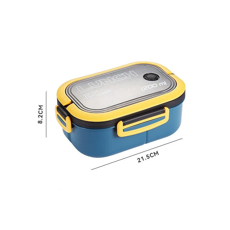 2-Layer Bento Lunch Box with Spoon & Fork | 1200ml, Leakproof