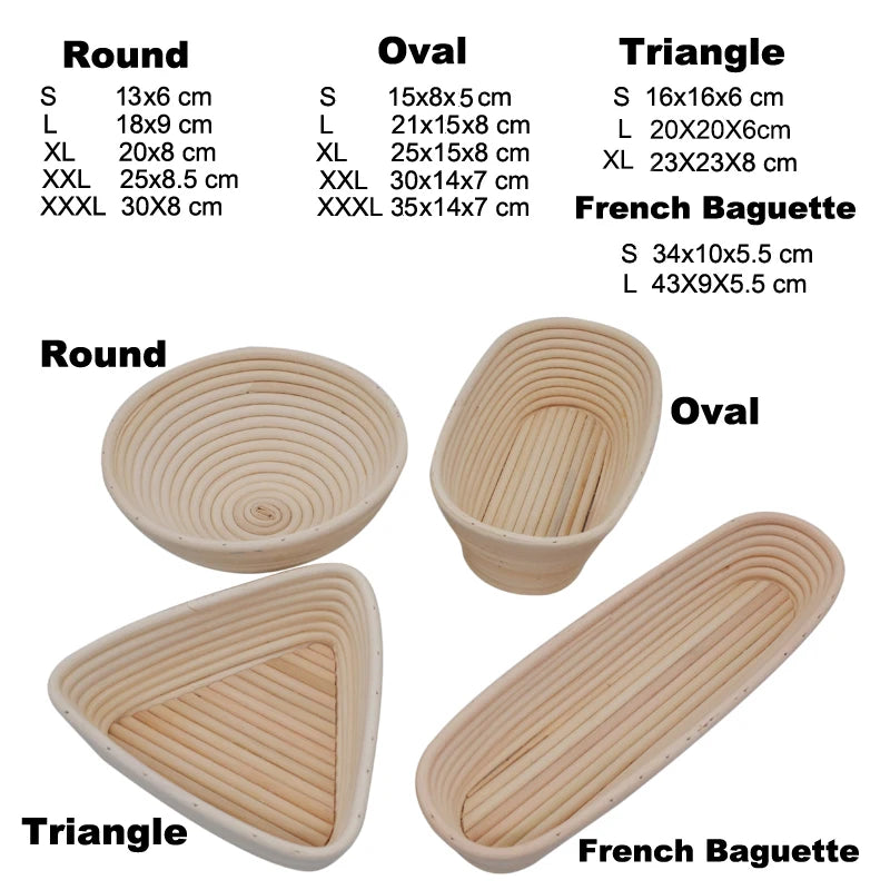 Rattan Bread Proofing Basket with Linen Liner | Banneton