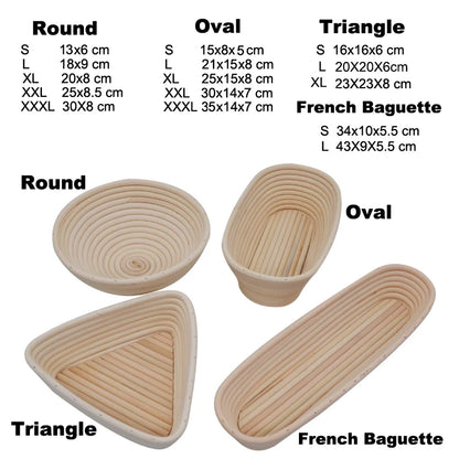 Rattan Bread Proofing Basket with Linen Liner | Banneton