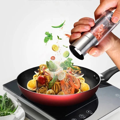 2-in-1 Salt & Pepper Grinder | Stainless Steel with Adjustable Ceramic Mill