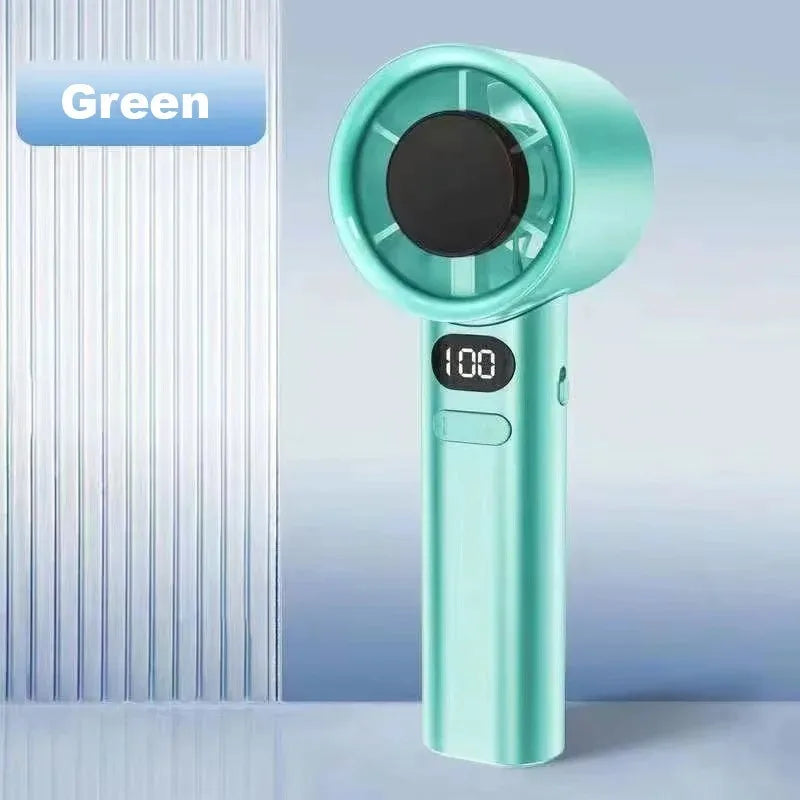 Mini Handheld Fan, 4 Speeds Adjustments With Power Display