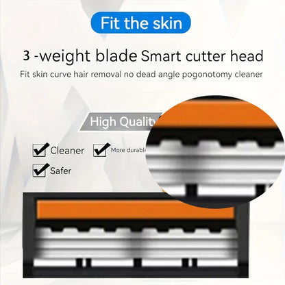 3-layer Manual Classic Razor Men with Replacement Blades