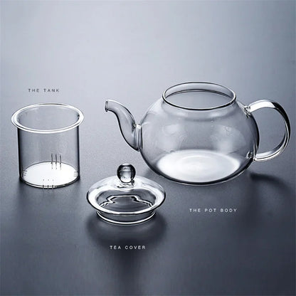 Borosilicate Glass Flower Teapot with Infuser | 400ml–1000ml