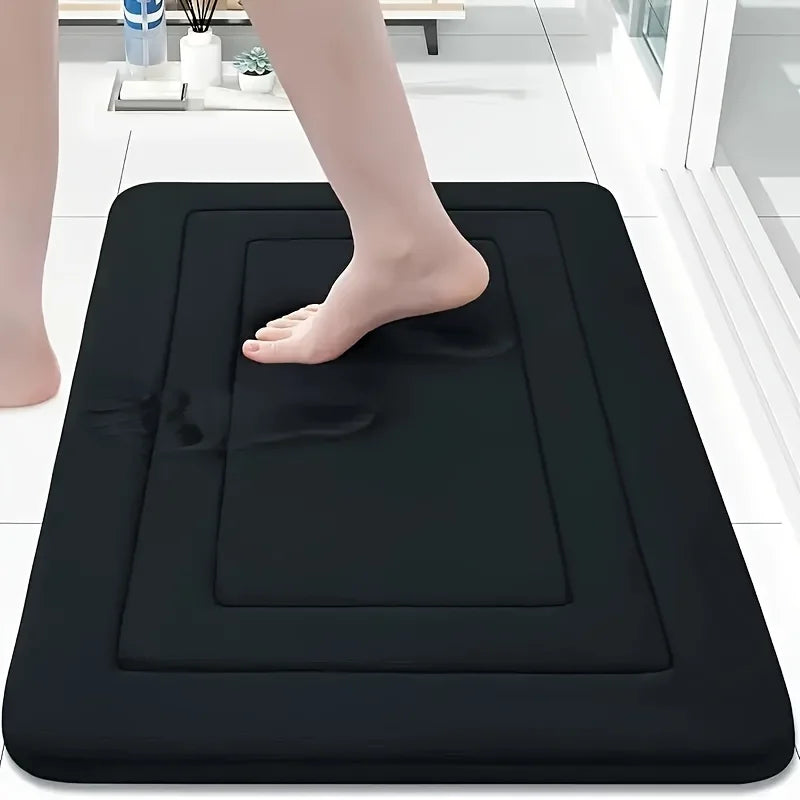 Absorbent Non-Slip Bath Mat | Soft Coral Velvet with PVC Backing