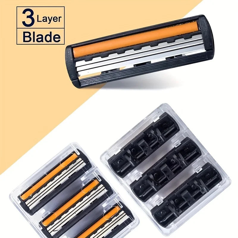 3-layer Manual Classic Razor Men with Replacement Blades