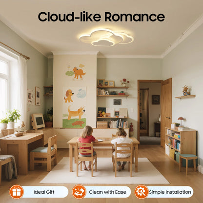 Cloud Shape LED Ceiling Light | Modern 3-Colour, 42W
