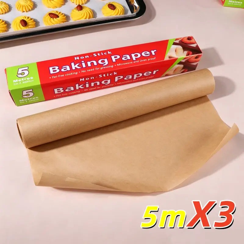 Non-Stick Parchment Paper Roll | White & Brown, Multiple Lengths