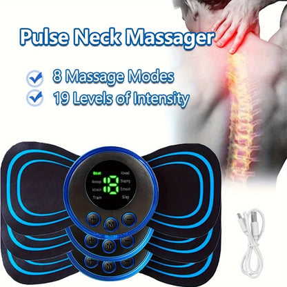 EMS Neck & Body Massager – 8 Modes, 19 Intensity Levels