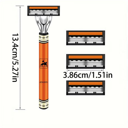 3-layer Manual Classic Razor Men with Replacement Blades