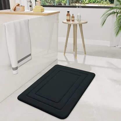 Absorbent Non-Slip Bath Mat | Soft Coral Velvet with PVC Backing